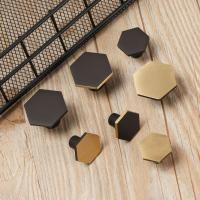 European Style Single Hole Handle Multi-purpose Furniture Auxiliary Knobs Wardrobe Drawer Dresser Hexagon Pure Copper Handle Door Hardware Locks