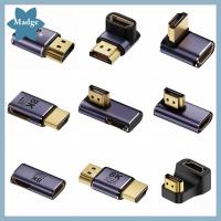 MADGE แอลอีดี ตัวแปลงที่รองรับ HDMI AF-AM ตัวผู้-ตัวเมีย ตัวเชื่อมต่อ2.1 HD เครื่องฉายจอโปรเจคเตอร์ 90องศาองศา อะแดปเตอร์ HDTV 8K 60Hz