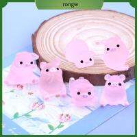 RONGW 20Pcs สีชมพูอมชมพู หมูคาวาอี้ งานฝีมือสมุดติดรูป มินิมินิ หุ่นขนาดเล็ก สวนนางฟ้า เรซิน หมูการ์ตูน ตกแต่งบ้านตุ๊กตา