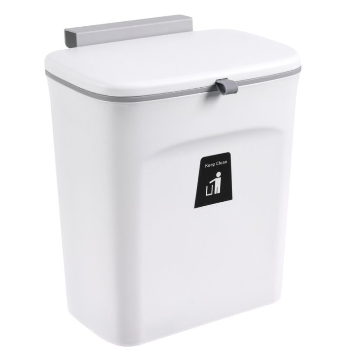 ที่แขวนถังขยะถังขยะความจุมากครัวพร้อมฝาปิดประตูตู้เก็บของ-j05ถังขยะถังขยะติดผนังห้องน้ำ