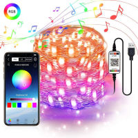 Led String Fairy Lights App Controlled RGB Bluetooth Remote Strip Light For Christmas Tree Decoration Outdoor Holiday Lighting