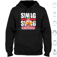 Swag Swag Like Caillou Hoodies Long Sleeve Lil B Rap Ironic Irony Swag Caillou Rappers Childhood Bright Colors