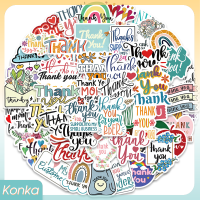 ✨ Konka สติกเกอร์กันน้ำ50ชิ้นสร้างแรงบันดาลใจขอบคุณสำหรับตกแต่งกระเป๋าโน๊ตบุ๊ค