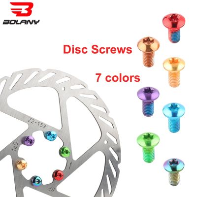 Bolany 12Pcs Bicycle Brake Disc Screws Bolt Rotor Replacement Cycling Colorful 1.8g For Mountain Bike Accessories