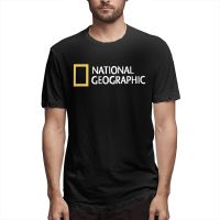 T-SHIRTDUOWEIKELI เสื้อยืด ระบายอากาศ พิมพ์ลายโลโก้ National Geographic ไซซ์ใหญ่ S-3XL