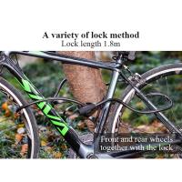 WHEEL UP 1.2M 1.5M 1.8M Anti Theft Bike Lock Steel Wire Safe Bicycle Lock Quality MTB Road Bicycle Lock