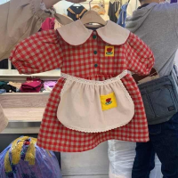 Infant Baby Girl Rompers Plaid Newborn Summer Autumn Children Long Sleeve Clothing Baby Dress Clothing Outfit Jumpsuit