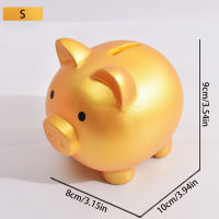 Gift Piggy Bank Coins Boxes Children Toys Home Boxes Money Saving Pig Shaped Golden