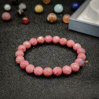 (พราว) .โรโดไนต์ (Rhodonite) ขนาด 8 มม. เจียรเหลี่ยม วิบวับ เยียวยาความรักที่ซับซ้อน ผ่านพิธีปลุกเสกและบรรจุพุทธคุณแล้ว