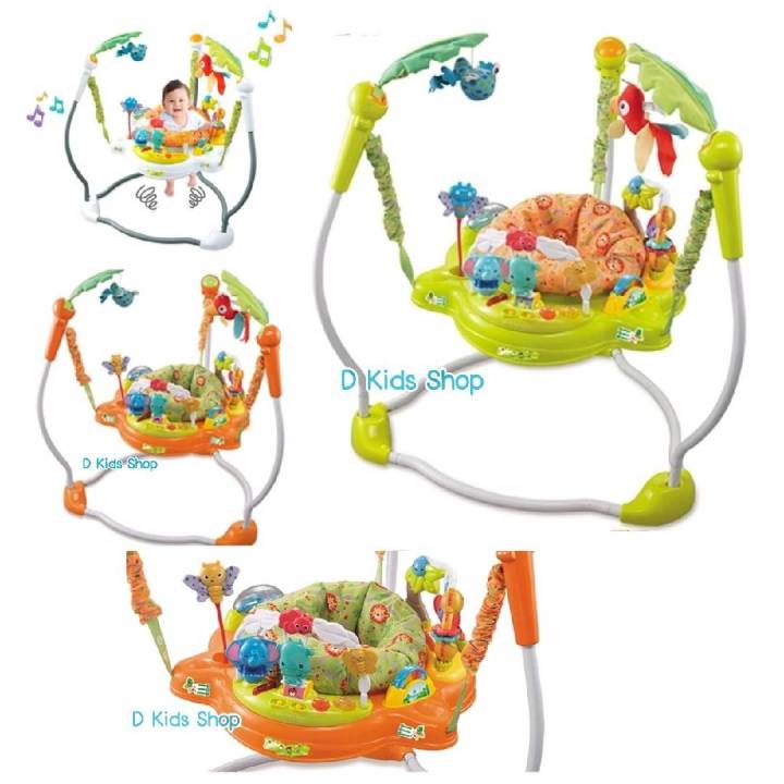 jumperoo-jungle-จั้มเปอร์เด็ก-สีส้มสีสดใส-มีดนตรี-มีไฟ-เสริมพัฒนาการเด็ก