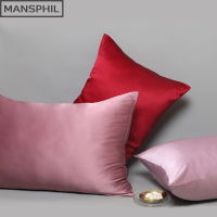 100 Pure Silk Pillow Case Cover with Hidden Zipper 22 Momme Luxury Standard Queen Size 1 Piece Solid Color Violet Red Mansphil