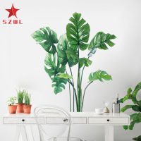 【 Ready Stock 】 Tropical Leaves Plant Wall Sticker Decal for Home Living Room Nursery Decor Art Mural