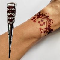 12Pcs New Henna Tattoo Paste Black Brown Red White Cones Indian For Temporary DIY Sticker Hands Eye Body Paint Party Art Cream Stickers