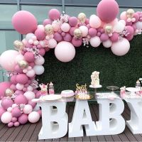 （koko party supplies）สีชมพู BalloonArchWedding DecorationGoldMetallic บอลลูนงานเลี้ยงวันเกิดฉากหลังตกแต่งทารกฝักบัว