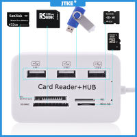 JTKE USB Hub 2.0 Combo 3พอร์ตเครื่องอ่านการ์ดความเร็วสูงแยกUSBทั้งหมดในหนึ่งUSB USB 2.0 Hubอุปกรณ์สำหรับคอมพิวเตอร์พีซีโน๊ตบุ๊ค