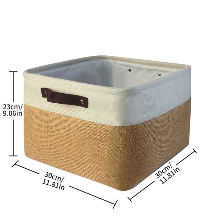 2pcs-foldable-fabric-storage-box-set-cotton-linen-storage-basket-square-wardrobe-organizer-box-with-handles