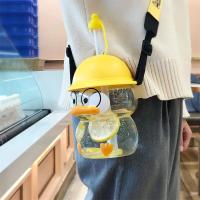 Kawaii 1200ML Water Bottle Cute Duck Kettle Large Capacity Children Water With Women Bottles Drinking Portable Cup Straw Cup T2M8