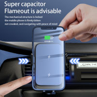 Hot 15W Wireless Car Charger Dual Coil Auto Car Phone Holder Stand For 14 13 12 X Samsung Z Flip Infrared Fast Car Charging