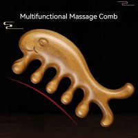 Multifunctional Head Green Sandalwood Massage Comb Meridian Scalp Massage Relax Facial Acupuncture Scraping Treatment Anti Hair