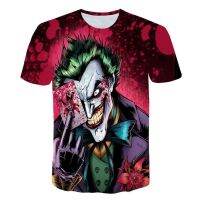 2023 Customized Fashion Unisex T-shirt 3D Poker Clown Print Short Sleeve Crewneck T-Shirts Tops，Contact the seller for personalized customization