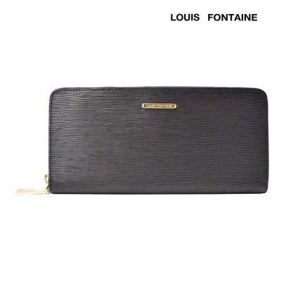 Louis Fontaine กระเป๋าสตางค์พับยาวซิปรอบ รุ่น GEMS - สีดำ ( LFW0017 )