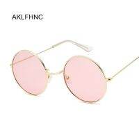 【Versatile】2019 Retro Round Pink Sunglasses Women Brand Designer Sun Glasses For Women Alloy Mirror Female Oculos De Sol Black