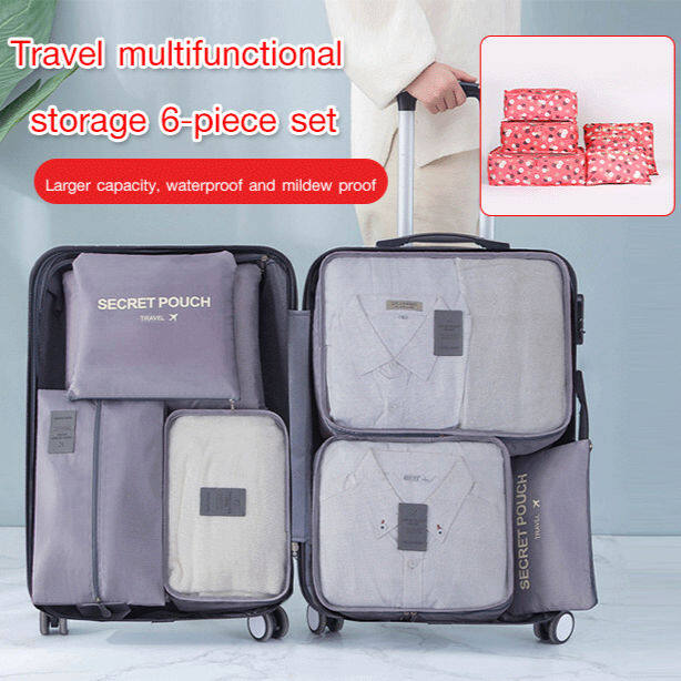 6 Piece Travel Storage Bag Large Capacity Waterproof Luggage