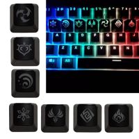 N58E Genshin Keycaps For Mechanical Keyboard Keys Button R4 Height ABS Custom Cool Backlit  Caps for ESC and All R4 Keys