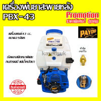 เครื่องพ่นยาสะพายหลัง 767 PAYOO รุ่น PBX-43 TURBO ขนาด 25 ลิตร ปั้มทองเหลือง พ่นยา 2 จังหวะ สินค้ามีรับประกัน