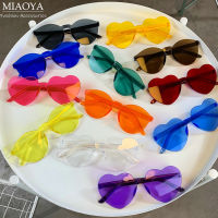 MIAOYA Fashion Jewelry Shop แว่นกันแดดหัวใจสีสันสดใสสำหรับผู้หญิง ติ๊กต๊อก อุปกรณ์เสริมสำหรับคู่รัก ของขวัญวันเกิดที่สวยหรู