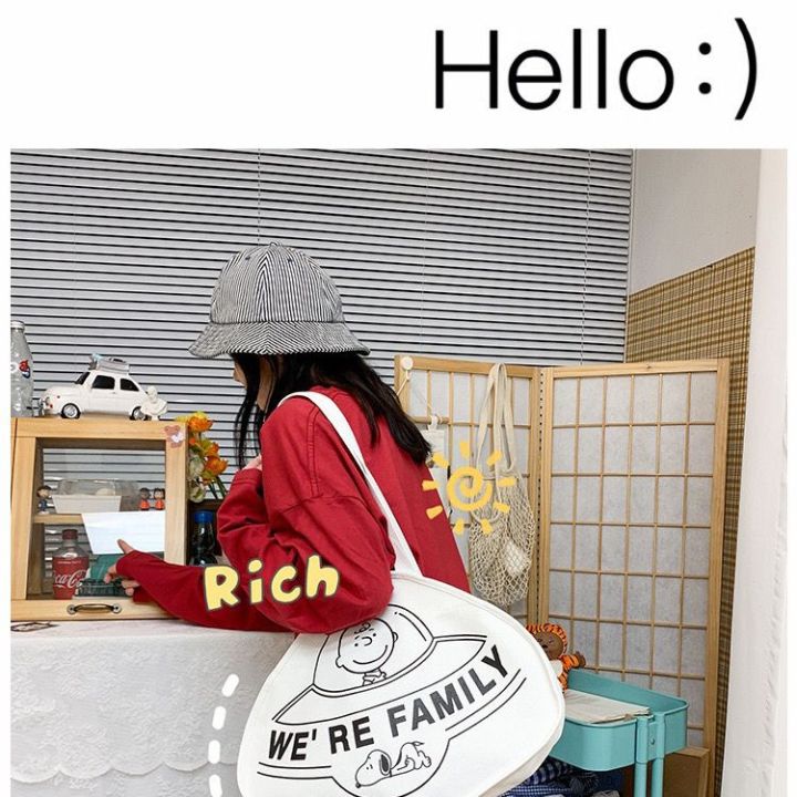 perfect-keshan-store-แฟชั่นซัมเมอร์-การ์ตูนเอกลักษณ์เกาหลีเจนเนอเรชั่นน่ารักแบบกระเป๋าผ้าใบสั้นสไตล์สาวไอเดียเก๋-กระเป๋าสนูปปี้กระเป๋าแบบพกพาสไตล์เกาหลี