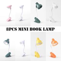 8pcs Table Lamp Mini Book lamp LED Night Light Adjustable Mini Book Clip Light for Home Room Computer Notebook Laptop Desk Night