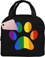 LGBT Paw Pride Lunch Bag Insulated Box Waterproof and Leak-Proof Ice Picnic Reusable Men Women Travel Portable Storage