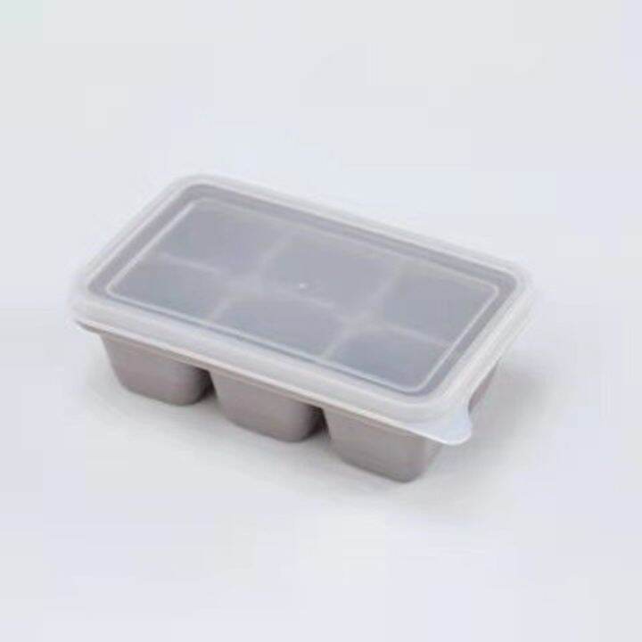 Convenient Ice Cube Box with Lid 6 Cavity Tray for Homemade Ice Making ...