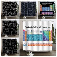 Periodic Table of Elements Fabric Shower Curtains Science Physics Drawing of Formulas Bathroom Curtain for Students and Teacher