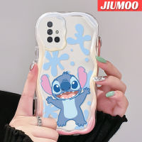 JIUMOO เคสปลอกสำหรับ Samsung Galaxy A72 4G A72 5G เคส A71ลายการ์ตูนน่ารักเย็บดีไซน์ใหม่ขอบคลื่นเนื้อครีมเคสเคสมือถือกันกระแทกแบบใสนิ่มเคสโปร่งใสลายกล้องถ่ายรูปเรียบง่ายปลอกป้องกันอ่อนโยน