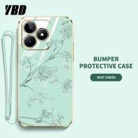 YBDเคสโทรศัพท์ดีไซน์ใหม่สำหรับ OPPO Realme N53 Realme C53 Realme C33 C33 2023 ดอกชงโคคุณภาพสูงสไตล์หรูหรา Realme C35 Narzo 50A Prime 4G ฝาหลังมีฟรีสายคล้อง