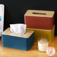 THUMBS UP กล่องใส่กระดาษทิชชู่มีที่วางโทรศัพท์ ช่องอเนกประสงค์ Wood Tissue Box