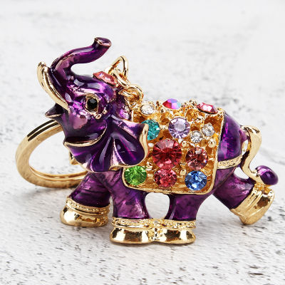 Rhinestone Keychain Car Key Holder Drop Elephant Women Bag Ornaments Pendant Small Gift Animal Trendy Alloy Decor
