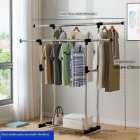 Folding clothes racks❀Stainless steel clothes racks, indoor and outdoor drying racks, double pole balcony hanging racks, household simple folding clothes rails