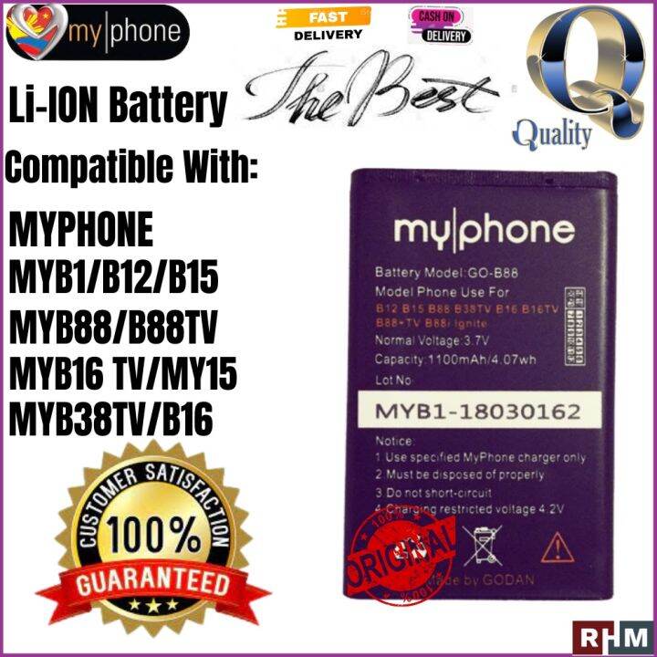 Myphone Battery For MYB1/B12/B15/B88/B88TV/B88+TV/B38TV/B16, Original ...