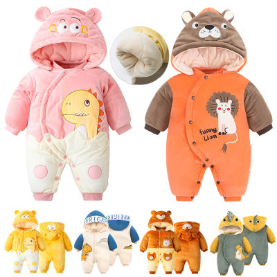 Winter Baby Boy Birthday Party Romper Cartoon Hooded Girl Bear Clothes Tiger Lion Dress Up Onesies Newborn Dinosaur Jumpsuits