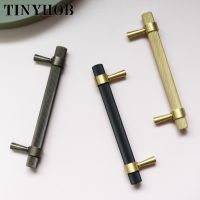 ∋ 12 quot; Longer Size Gold/Black Knurled/Textured Kitchen Handles Drawer Pulls Bedroom Knobs Solid Brass T Bar Cabinet Hardware