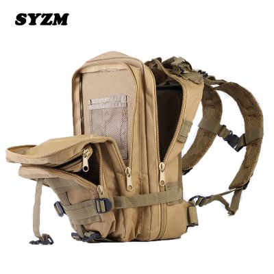 ：“{—— SYZM 50L/30L Hiking Backpack Outdoor Sports Camping Backpack Multiftional Hunting Fishing Backpack Military Tactical Backpack