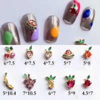 【hot】✽☈  5PCS Fruit Rhinestones Cherry/ Apple/Strawberry/Banana/Orange Decorations Manicure Charms