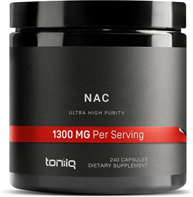 Toniiq NAC 1,300 mg. Ultra High Strength NAC 240 Capsules
