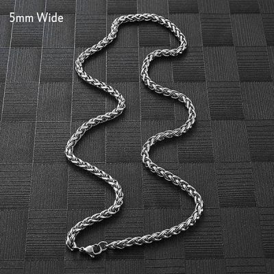 JDY6H Men Stainless Steel Necklace Fashion Basket Chain  Material Braided Titanium Steel Women Jewelry Christmas Gifts