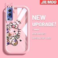 เคส JIUMOO สำหรับ VIVO Y72 5G Y52 5G Y75s 5G เคสโทรศัพท์การ์ตูนแฟชั่น Hello Kitty Soft กันกระแทกแบบใสเคสที่มีสีสันรูปมอนสเตอร์น้อยเคสใสซิลิโคนป้องกันเลนส์กล้อง