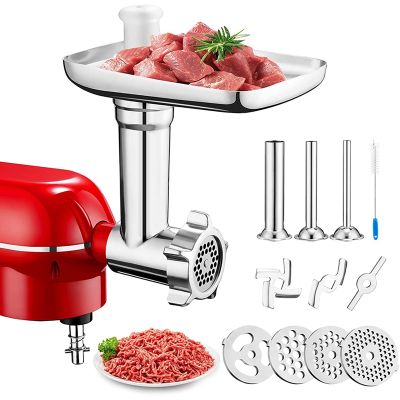 Metal Food Grinder Attachment for PHISINIC &amp; KitchenAid Stand Mixer,Meat Grinder Accessories, Sausage Stuffer Attachment