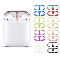 สำหรับ Apple airpods กล่องฟอยล์ป้องกันฝุ่นสติ๊กเกอร์โลหะผสมวัสดุสำหรับ airpods 1/2 กันฝุ่นฝาครอบด้านในอุปกรณ์แพทช์